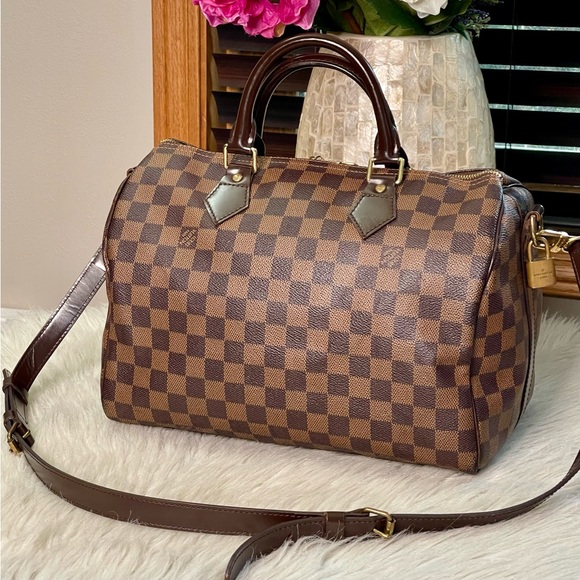 SOLD❌Authentic LOUIS VUITTON Bandouliere Speedy 30 Damier Ebene - Picture 5 of 16